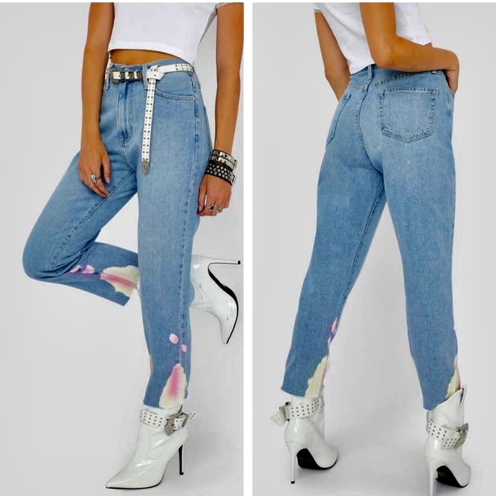 NEW JUST BLACK MORNING SKY HIGH-RISE TIE DYE JEANS